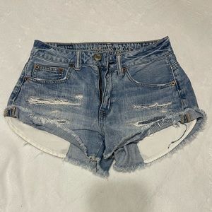 American eagle medium wash hi-rise festival shorts